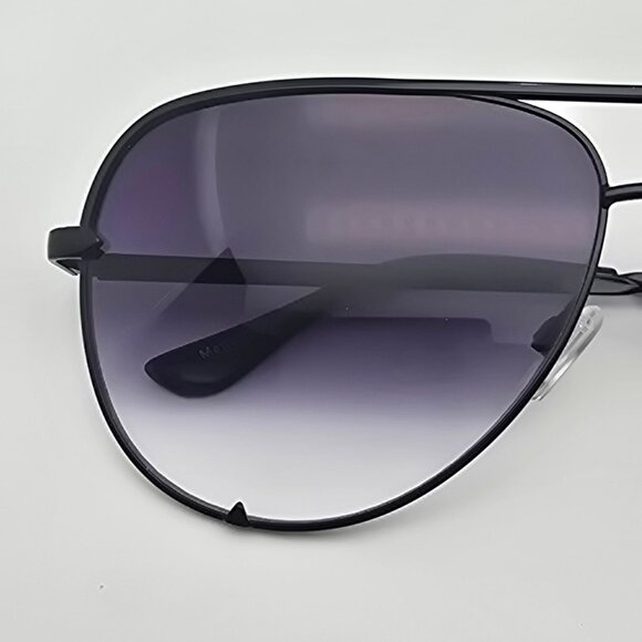 Quay Australia High Key Black Frame Fade Lens Large Aviator Sunglasses 63-18-140 main image 5